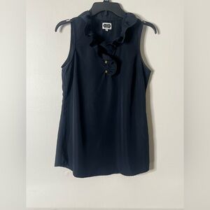 Mud Pie Midnight Blue Ruffle Blouse